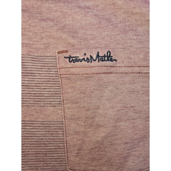 Travis Mathew Mens Maroon Polo Shirt Medium Short Sleeve Button-Up - Picture 6 of 8